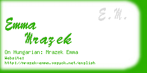 emma mrazek business card